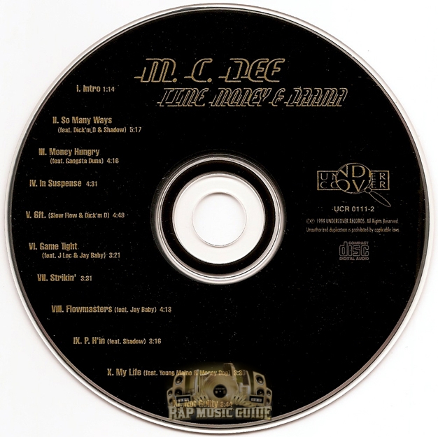 MC Dee - Time, Money & Drama: CD | Rap Music Guide